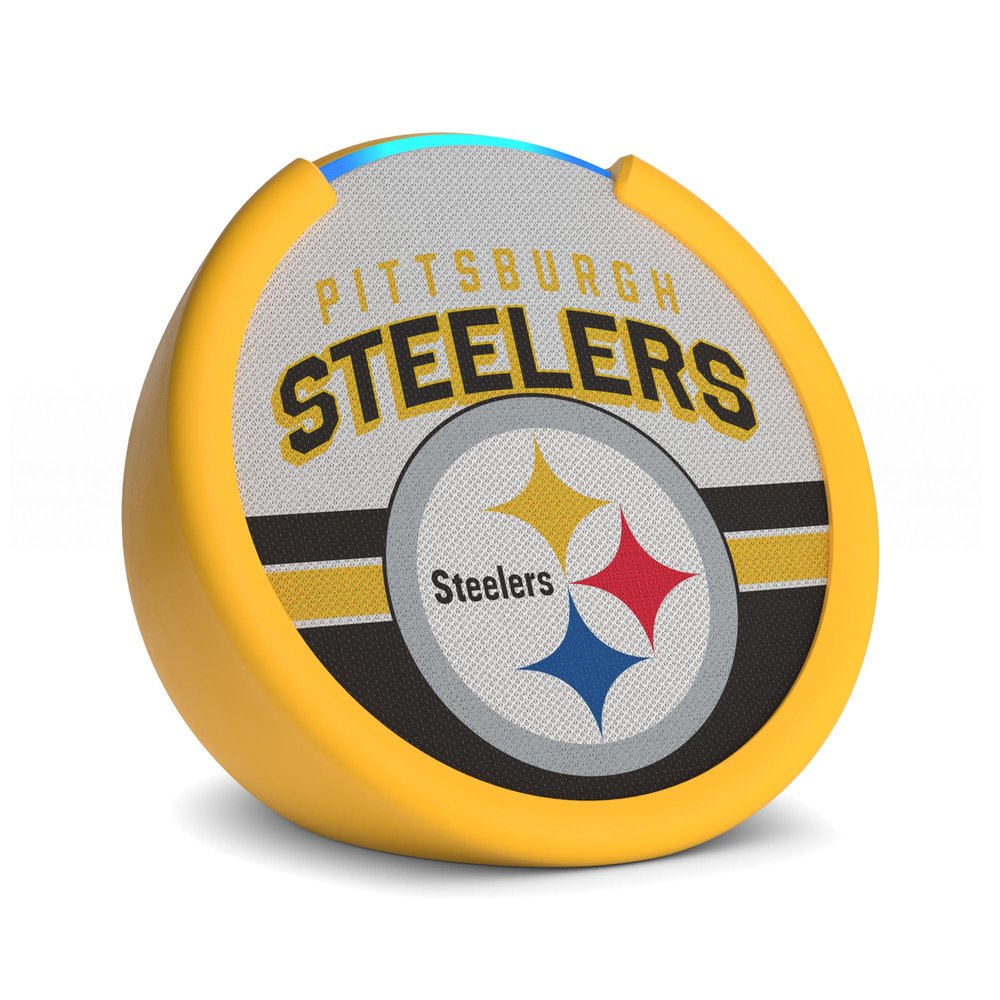 Amazon Echo Pop (newest model) | Officially Licensed NFL Limited-Edition | Pittsburgh Steelers ('25-26 Season Design)