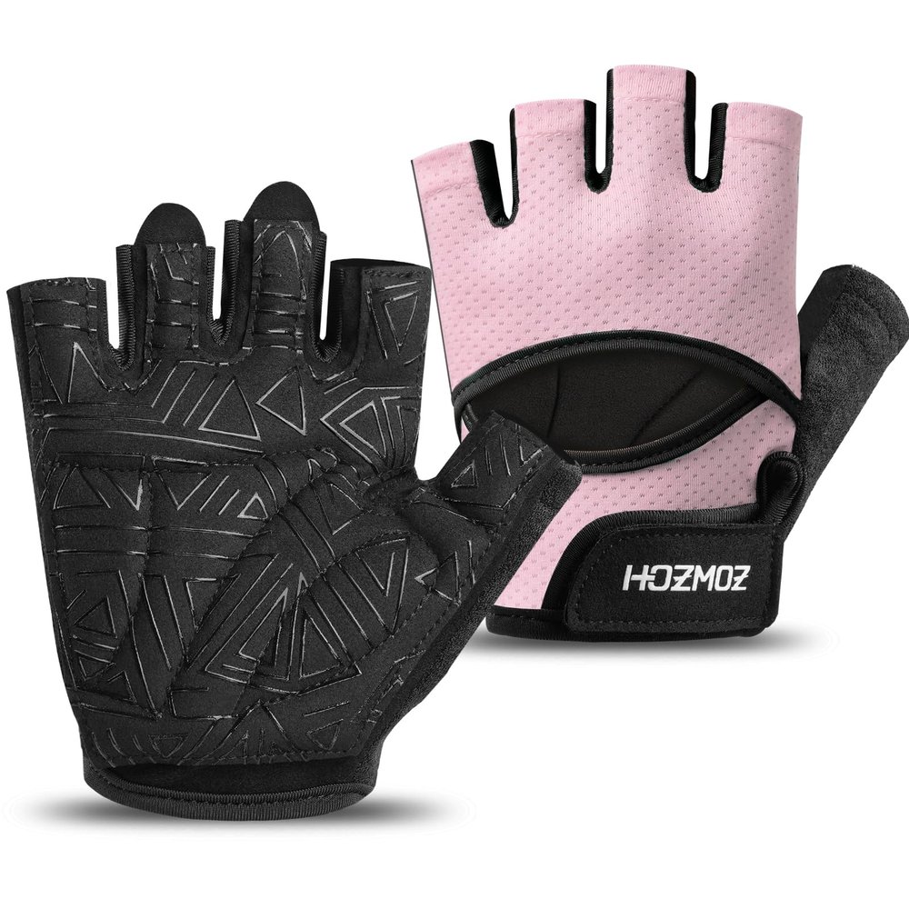HOZMOZ Ventilated Weight Lifting Gloves, Thick Padded Workout Gym Gloves with Full Palm Protection & Grip & Shock Absorption for Women & Men's Fitness Exercise Training