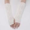 Arm Warmers Long Fingerless Gloves Knit Wrist Warmers with Thumb Hole Arm for Women Arm Warmers Girls (White, One Size) view 2