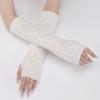 Arm Warmers Long Fingerless Gloves Knit Wrist Warmers with Thumb Hole Arm for Women Arm Warmers Girls (White, One Size) view 4