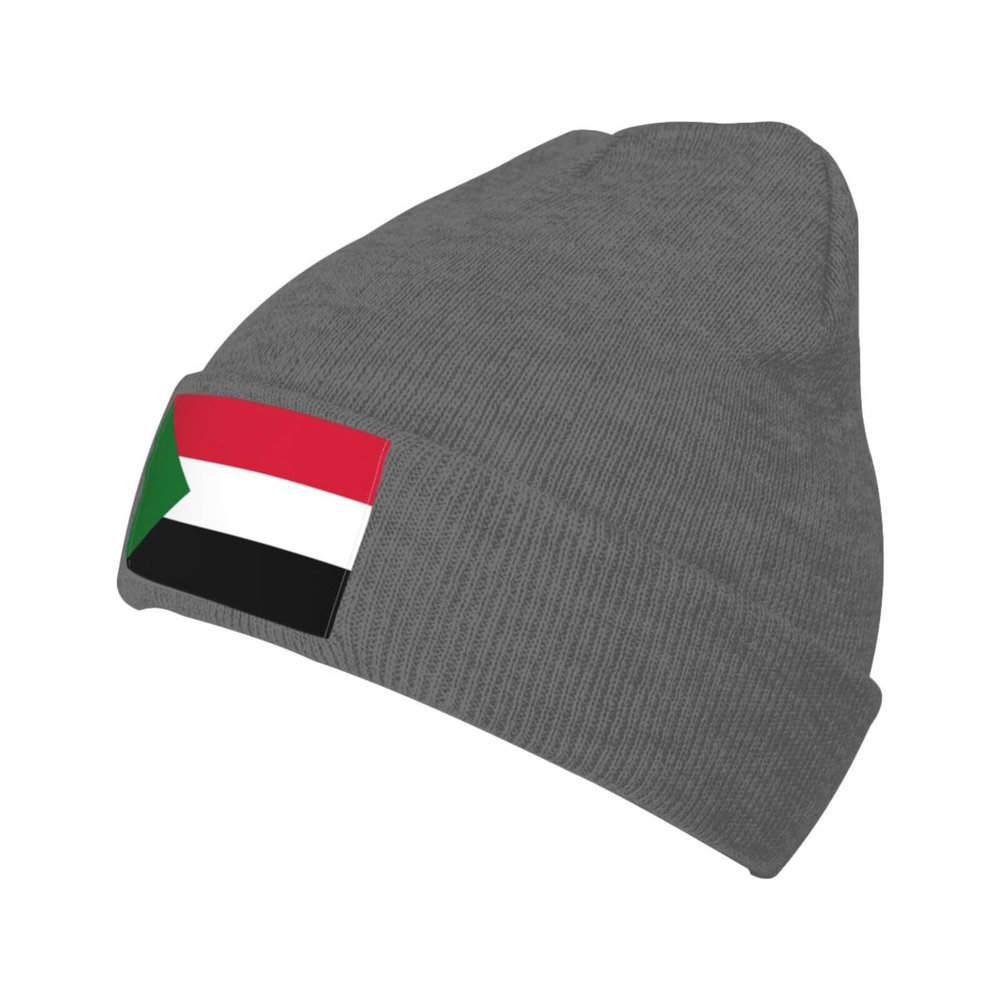 MULIHU Flag of Sudan Beanie Hat for Men Women Winter Warm Knit Hats Ski Hat Skull Cap Deep Heather