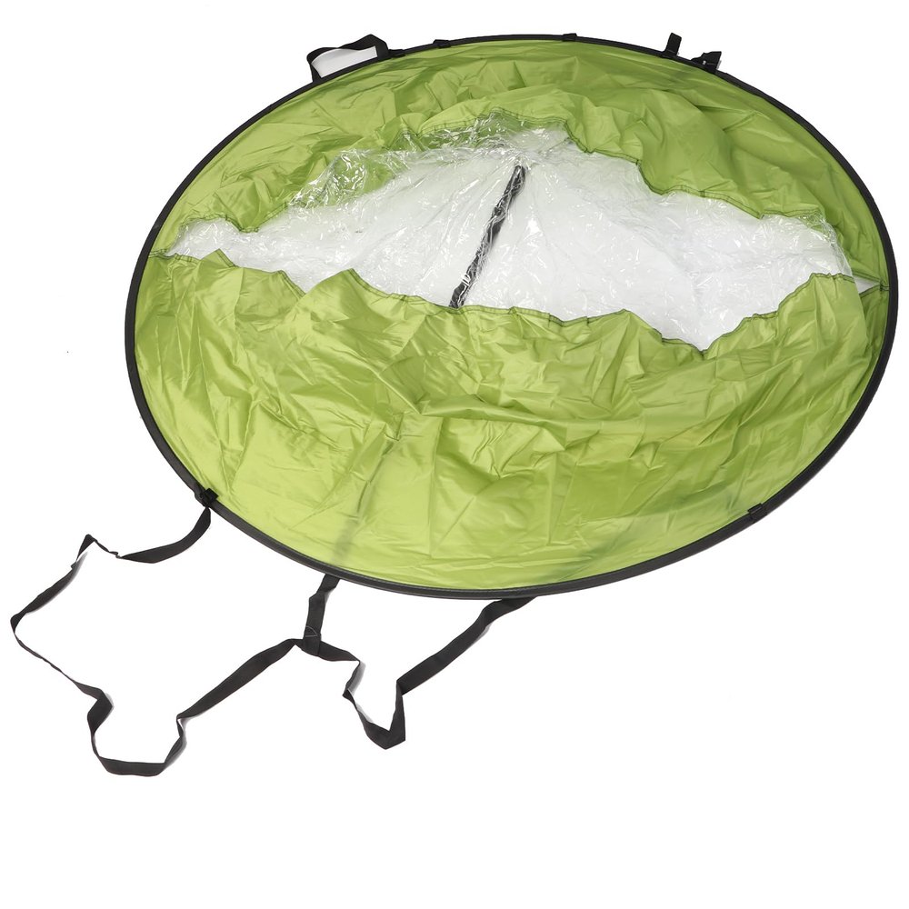 equlup Wind Sail, 108cm Transparent Window Canoe Sail Foldable Kayak Wind Sail Polyester Taffeta Canoe Wind Sail with Storage Bag for Sail Kayak Rowing Boats Canoe (Green)