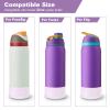 2PCS Glitter Silicone Boot for Owala Water Bottle 24 oz 32 oz 40 oz, Anti-Slip Protective Sleeve for Owala Twist,FreeSip and Flip Stainless Steel Water Bottle, BPA-Free, Dishwasher Safe, Accessories view 2