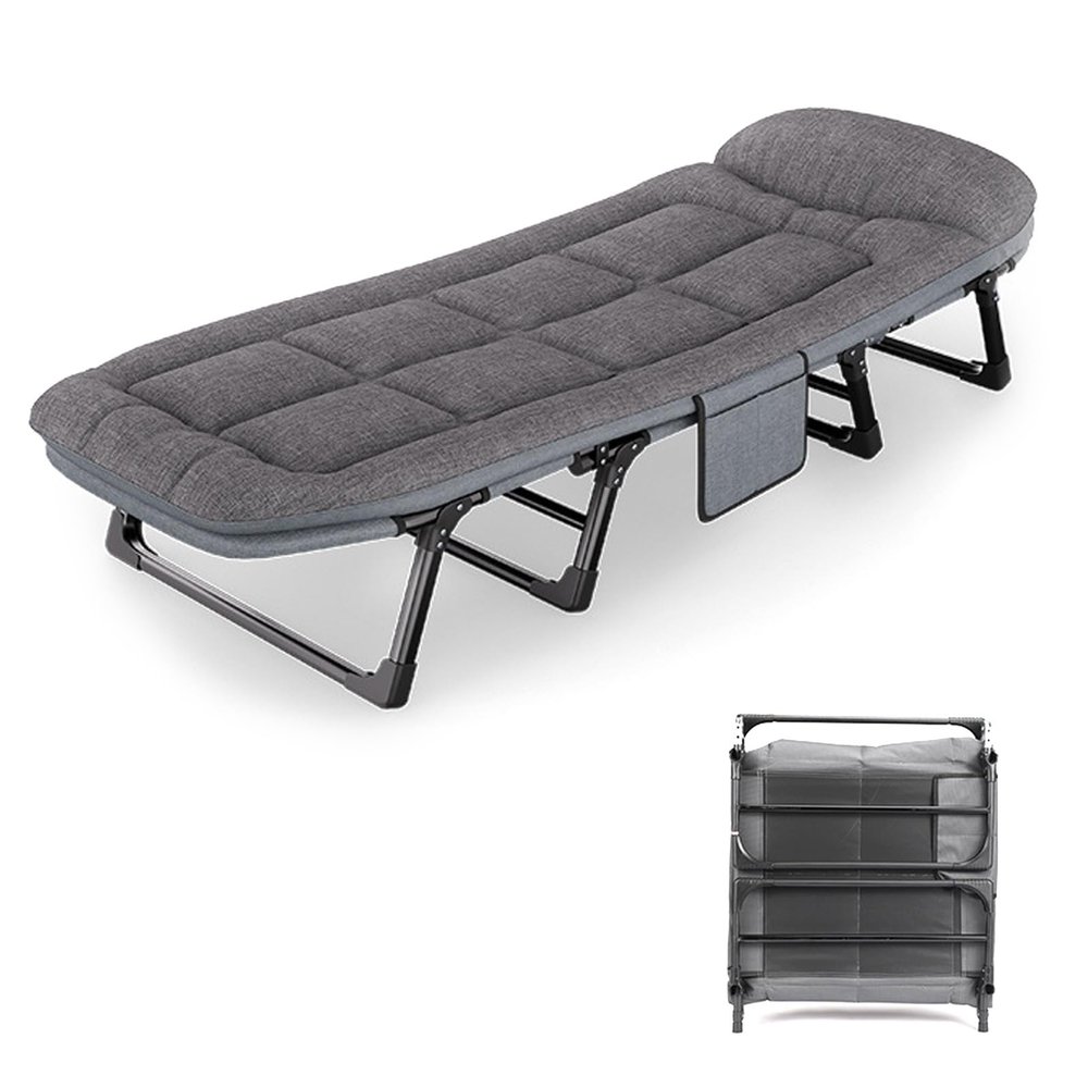 YHHLWXMDZ Camping Cots for Adults, 6 Positions Adjustable, Folding Camping Cot, Outdoor Portable Chaise Lounge Chair for Home Nap Beach Travel(170 * 55 * 30cm/66.9 * 21.7 * 11.8in)