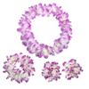BAJOTAL Hawaiian Luau Hula Grass Skirt with Large Flower Costume Set for Dance Party Decorations Supplies (16" - Purple) view 3