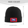 19th Century Faroese Flag Beanie Hat for Men Women Winter Warm Knit Hats Ski Hat Skull Cap Black view 3