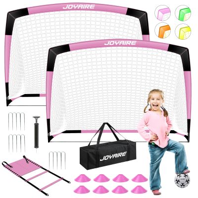 Soccer Goals for Backyard Set, Portable Toddler Kids Soccer Goal 2 of 6' x 4', Pop Up Soccer Net Soccer Training Equipment with Size 4 Soccer Ball, Carry Bag, Games, Sport, Outdoor Play, Youth
