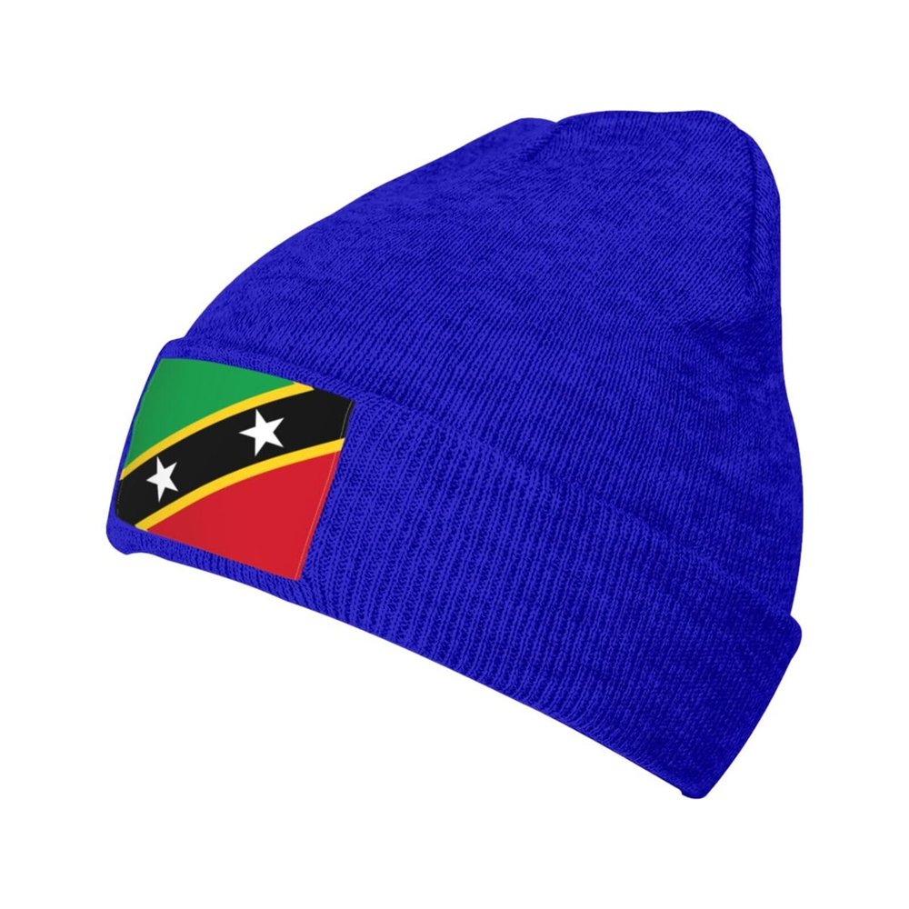 MULIHU Flag of Saint Kitts and Nevis Beanie Hat for Men Women Winter Warm Knit Hats Ski Hat Skull Cap Blue