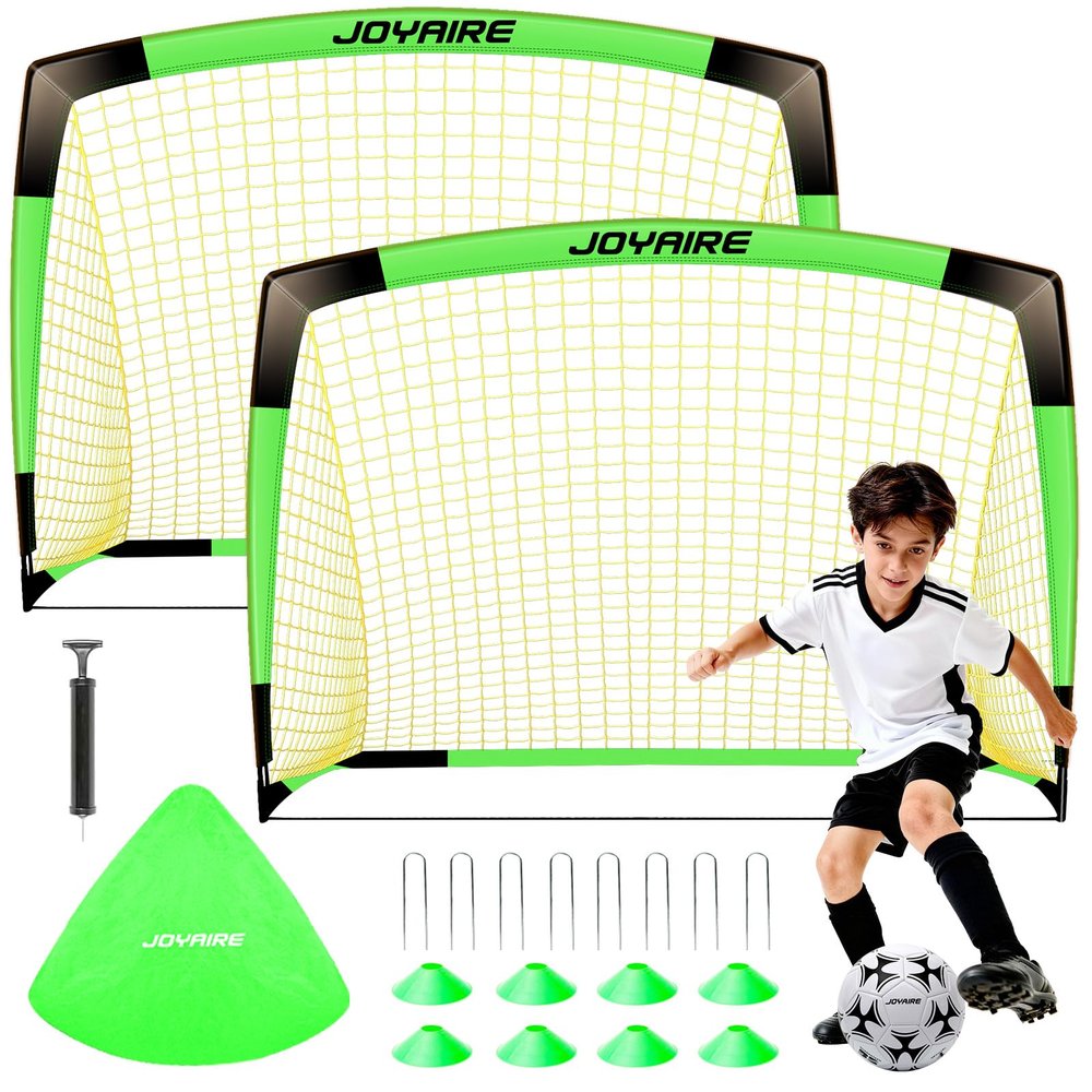 Soccer Goals for Backyard Set, Portable Kids Toddler Soccer Net 2 of 4' x 3', Pop Up Soccer Goal Soccer Training Equipment with Size 4 Soccer Ball, Carry Bag, Youth, Games, Sport, Outdoor Play