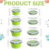 Suclain 4 Pcs Collapsible Bowls with Lids Silicone Camping Food Storage Container Expandable Folding Salad Lunch Box Travel Container for Hiking Camping(Green,12, 17, 27, 41 oz) view 2