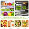 Suclain 4 Pcs Collapsible Bowls with Lids Silicone Camping Food Storage Container Expandable Folding Salad Lunch Box Travel Container for Hiking Camping(Green,12, 17, 27, 41 oz) view 4