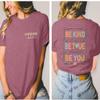 AMWIPE Be Kind Shirt for Women Teacher Kindness Positive Message Tshirt Dandelion Graphic Summer Tee Tops Pink view 2