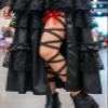 Lorealri Leg Wraps Rave Bow Bell Y2k Lolita Lace Gaiters Leg Strap Carnival Costume Cosplay Festival Outfit Costume for Women (Black) view 3