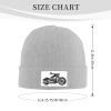 MULIHU Retro Monochrome Motorcycle Beanie Hat for Men Women Winter Warm Knit Hats Ski Hat Skull Cap Gray view 3