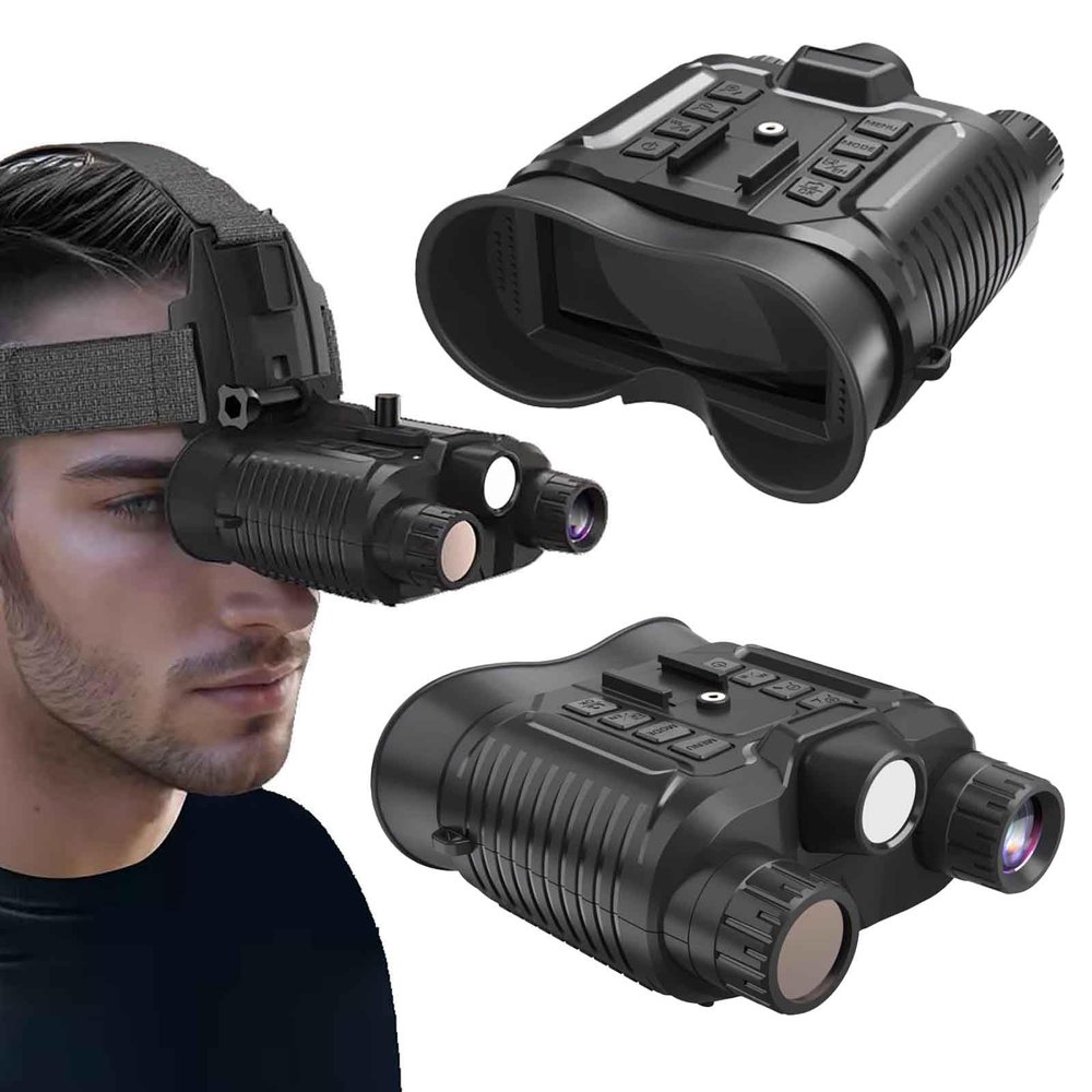 HUVIOVED Military Grade Night Vision Goggles for Adults, Head Mounted Night Vision Binoculars NVG Goggles with 32GB Memory Card for Hunting Surveillance