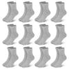 SPTRAMLE Kids Socks 12 Pairs Crew Socks for Toddler Boys Girls 10-14 Years Athletic Mid Cut Sock Multipack Black White view 1