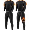ATTIQOZI Youth Boys Thermal Underwear Set Compression Fleece Lined Leggings with Athletic Shirts Base Layer Football Undershirt 1,2 Pack Black/Black XS view 1