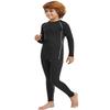 ATTIQOZI Youth Boys Thermal Underwear Set Compression Fleece Lined Leggings with Athletic Shirts Base Layer Football Undershirt 1,2 Pack Black/Black XS view 4