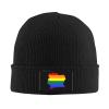 MULIHU LGBT Flag Map of Cte D'Ivoire Beanie Hat for Men Women Winter Warm Knit Hats Ski Hat Skull Cap Black view 2