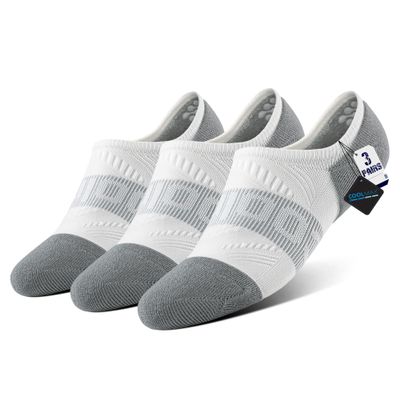 BRISIRA Bamboo Viscose Compression No Show Socks Womens Non Slip Running Athletic Cushion Moisture Wicking Low Cut