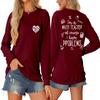Pifnxtamy Sweatshirt for Women Math Teacher Pullover I'm A Math Teacher of Course I Have Problems Shirt Crewneck Blouse Wine view 1