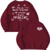 Pifnxtamy Sweatshirt for Women Math Teacher Pullover I'm A Math Teacher of Course I Have Problems Shirt Crewneck Blouse Wine view 2