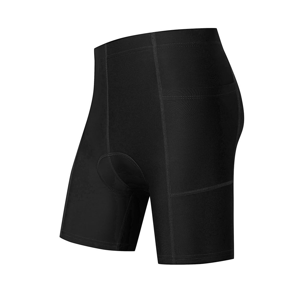 BASADINA Kids Padded Bike Shorts Boys Girls Biking Shorts with Pockets 3D Padding Cycling Shorts for Boys Black