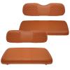 XUANYUDG0769 Golf Cart Front and Rear Seat Covers for EZGO TXT 1994-2013 and B-Shaped Aftermarket Rear Seat, Vinyl Leather/Adjustable Straps and Retractable Buckle/No Stapler Required, 4PCS, Brown view 1