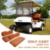 XUANYUDG0769 Golf Cart Front and Rear Seat Covers for EZGO TXT 1994-2013 and B-Shaped Aftermarket Rear Seat, Vinyl Leather/Adjustable Straps and Retractable Buckle/No Stapler Required, 4PCS, Brown view 2