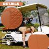 XUANYUDG0769 Golf Cart Front and Rear Seat Covers for EZGO TXT 1994-2013 and B-Shaped Aftermarket Rear Seat, Vinyl Leather/Adjustable Straps and Retractable Buckle/No Stapler Required, 4PCS, Brown view 4