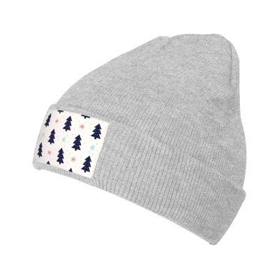 MULIHU Christmas Seamless Pattern Beanie Hat for Men Women Winter Warm Knit Hats Ski Hat Skull Cap Gray