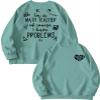 Pifnxtamy Sweatshirt for Women Math Teacher Pullover I'm A Math Teacher of Course I Have Problems Shirt Crewneck Blouse Light Green view 2