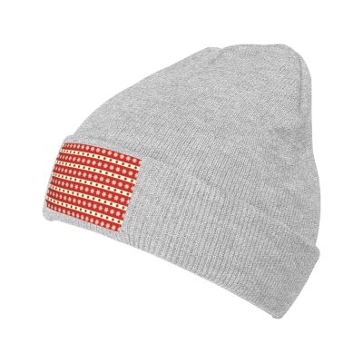 MULIHU Christmas Seamless Pattern Beanie Hat for Men Women Winter Warm Knit Hats Ski Hat Skull Cap Gray