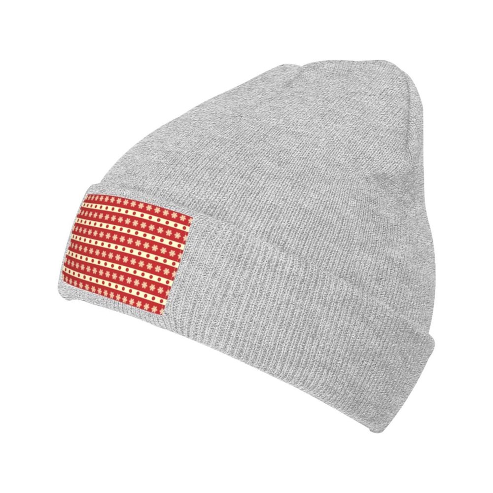 MULIHU Christmas Seamless Pattern Beanie Hat for Men Women Winter Warm Knit Hats Ski Hat Skull Cap Gray