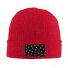 MULIHU Star Seamless Pattern Beanie Hat for Men Women Winter Warm Knit Hats Ski Hat Skull Cap Red view 2