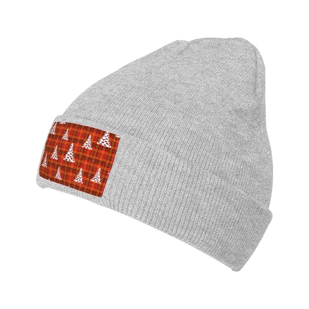 MULIHU Christmas Seamless Pattern Beanie Hat for Men Women Winter Warm Knit Hats Ski Hat Skull Cap Gray