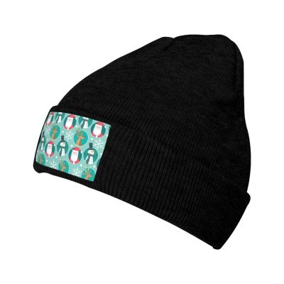 MULIHU Christmas Seamless Pattern Beanie Hat for Men Women Winter Warm Knit Hats Ski Hat Skull Cap Black