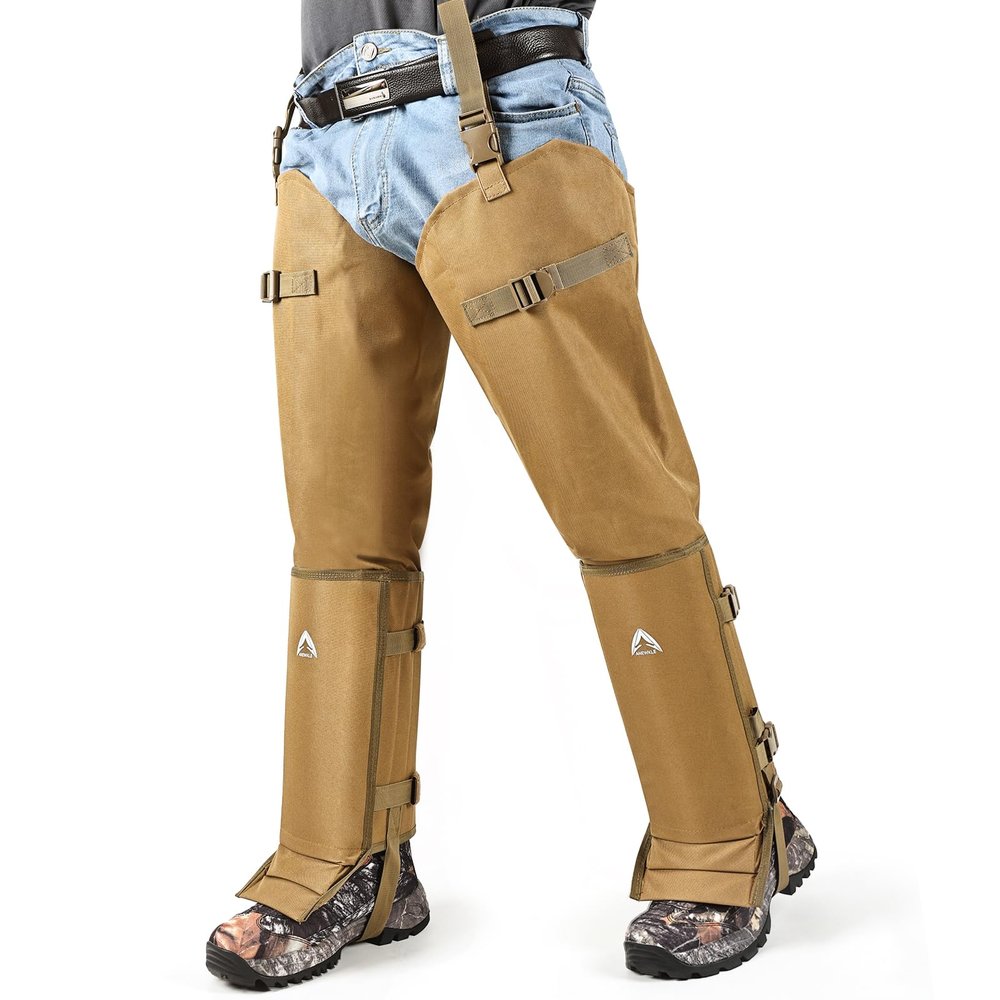 Snake Guard Chaps Waterproof Snake Chaps for Hunting Snake Bite Protection Gear Adjustable Size Snake Proof Gaiters Fit for Men & Women Anti-Snake Gaiters for Legs Cover From Ankle to Thigh