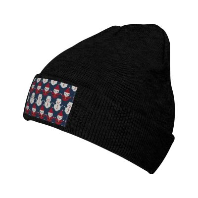 MULIHU Christmas Seamless Knitting Pattern Beanie Hat for Men Women Winter Warm Knit Hats Ski Hat Skull Cap Black