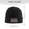 MULIHU Christmas Seamless Knitting Pattern Beanie Hat for Men Women Winter Warm Knit Hats Ski Hat Skull Cap Black view 3