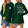 Pifnxtamy Sweatshirt for Women Math Teacher Pullover I'm A Math Teacher of Course I Have Problems Shirt Crewneck Blouse Dark Green view 1