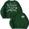 Pifnxtamy Sweatshirt for Women Math Teacher Pullover I'm A Math Teacher of Course I Have Problems Shirt Crewneck Blouse Dark Green view 3