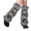 haozaikeji Viking Faux Fur Leg Warmers Furry Medieval Boot Covers Warrior Leg Guards Cosplay Costume Accessory for Women Men view 3