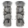 haozaikeji Viking Faux Fur Leg Warmers Furry Medieval Boot Covers Warrior Leg Guards Cosplay Costume Accessory for Women Men view 4
