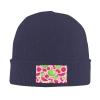 MULIHU Cute Fruit Seamless Pattern Beanie Hat for Men Women Winter Warm Knit Hats Ski Hat Skull Cap Navy Blue view 2