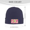 MULIHU Cute Fruit Seamless Pattern Beanie Hat for Men Women Winter Warm Knit Hats Ski Hat Skull Cap Navy Blue view 3