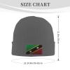 MULIHU Flag of Saint Kitts and Nevis Knitting Effect Beanie Hat for Men Women Winter Warm Knit Hats Ski Hat Skull Cap Deep Heather view 3