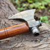 Damascus Tomahawk Axe, Sharp Damascus Steel Blade Sharp Cutting Edge, Damascus Camping Axe with Wooden Handle, Tomahawk Hatchet Axe with Sheath view 4