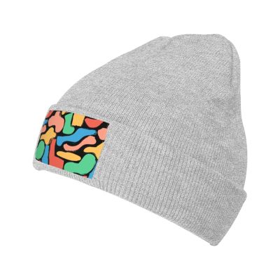 MULIHU Colorful Abstract Seamless Pattern Beanie Hat for Men Women Winter Warm Knit Hats Ski Hat Skull Cap