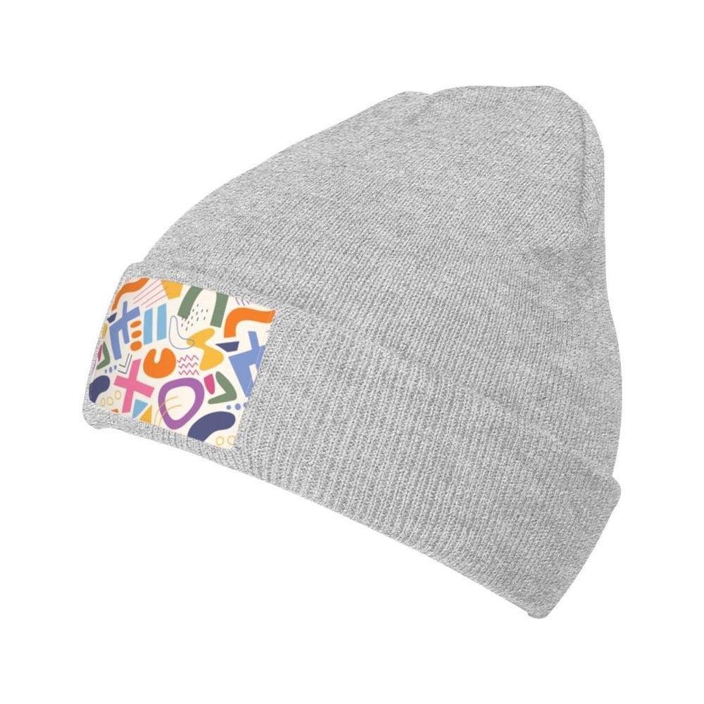 MULIHU Colorful Abstract Seamless Pattern Beanie Hat for Men Women Winter Warm Knit Hats Ski Hat Skull Cap